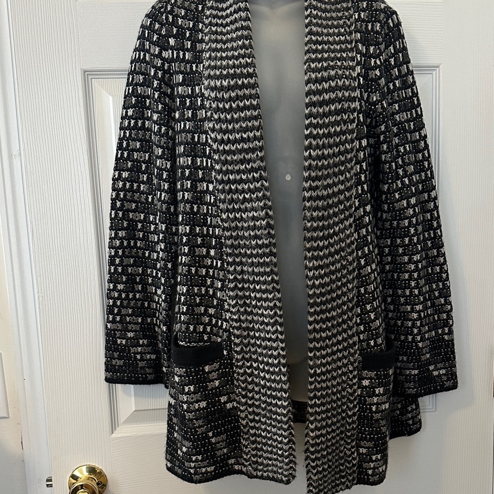 Marisa Christina Black and White Knit Cardigan